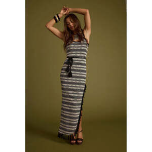 12th Tribe Mezza Black and White Crochet Maxi Dress Size SS